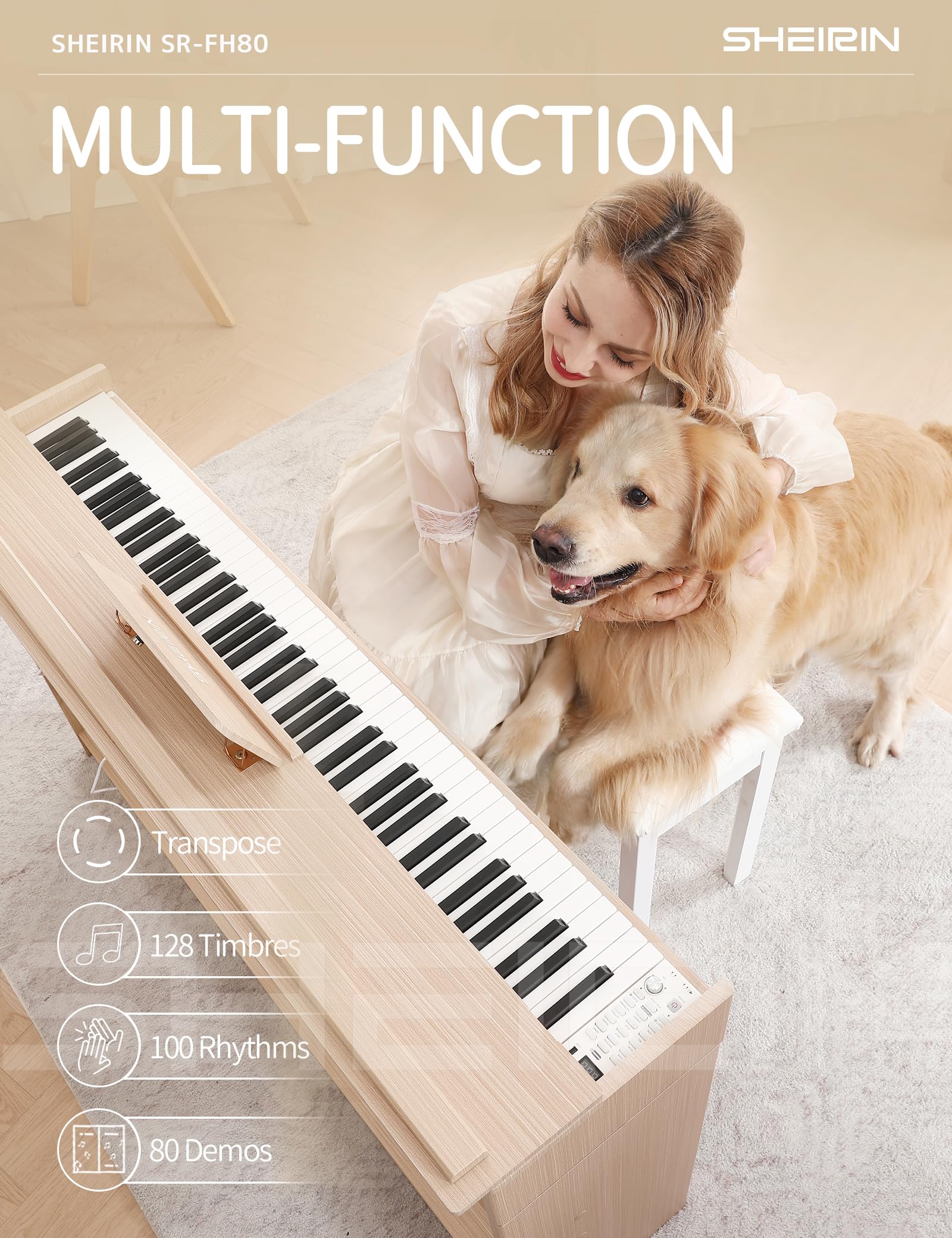 Amazon.com: SHEIRIN Digital Piano Hammer Action Keyboard 88 Keys